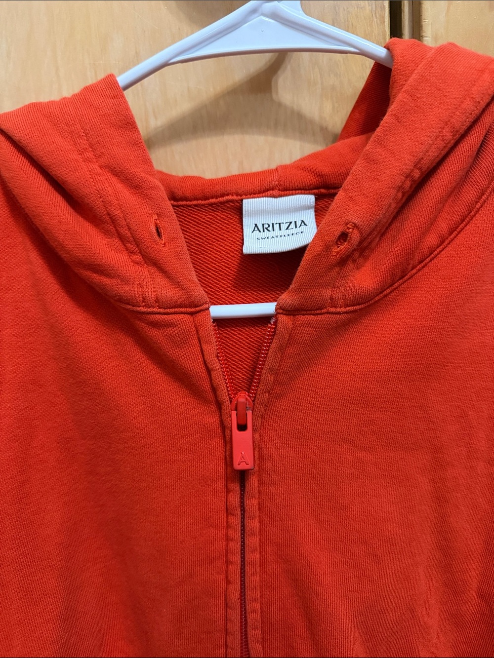 Aritzia Orange Cropped Zip Hoodie - Picture 3 of 4